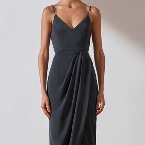 Shonya joy evening gown new. Lovely grey blue color